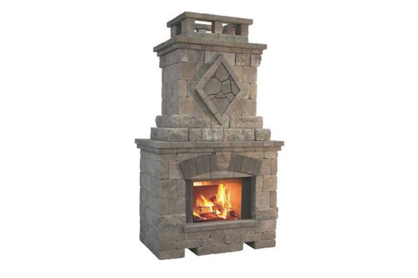 Outdoor fireplace paver design