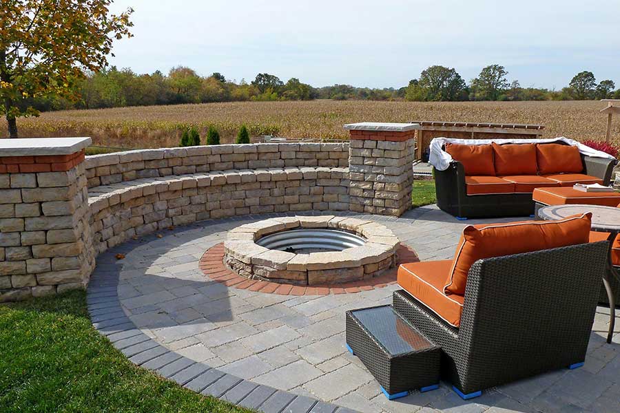 Fire pit seating wall