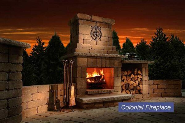 colonial fireplace outdoor