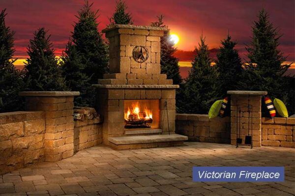 outdoor sunset victorian fireplace