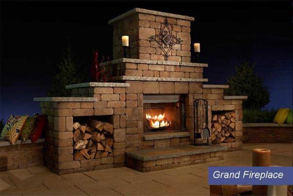 Paver outdoor fireplace in seattle