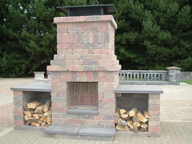 Outdoor fireplace in Tacoma