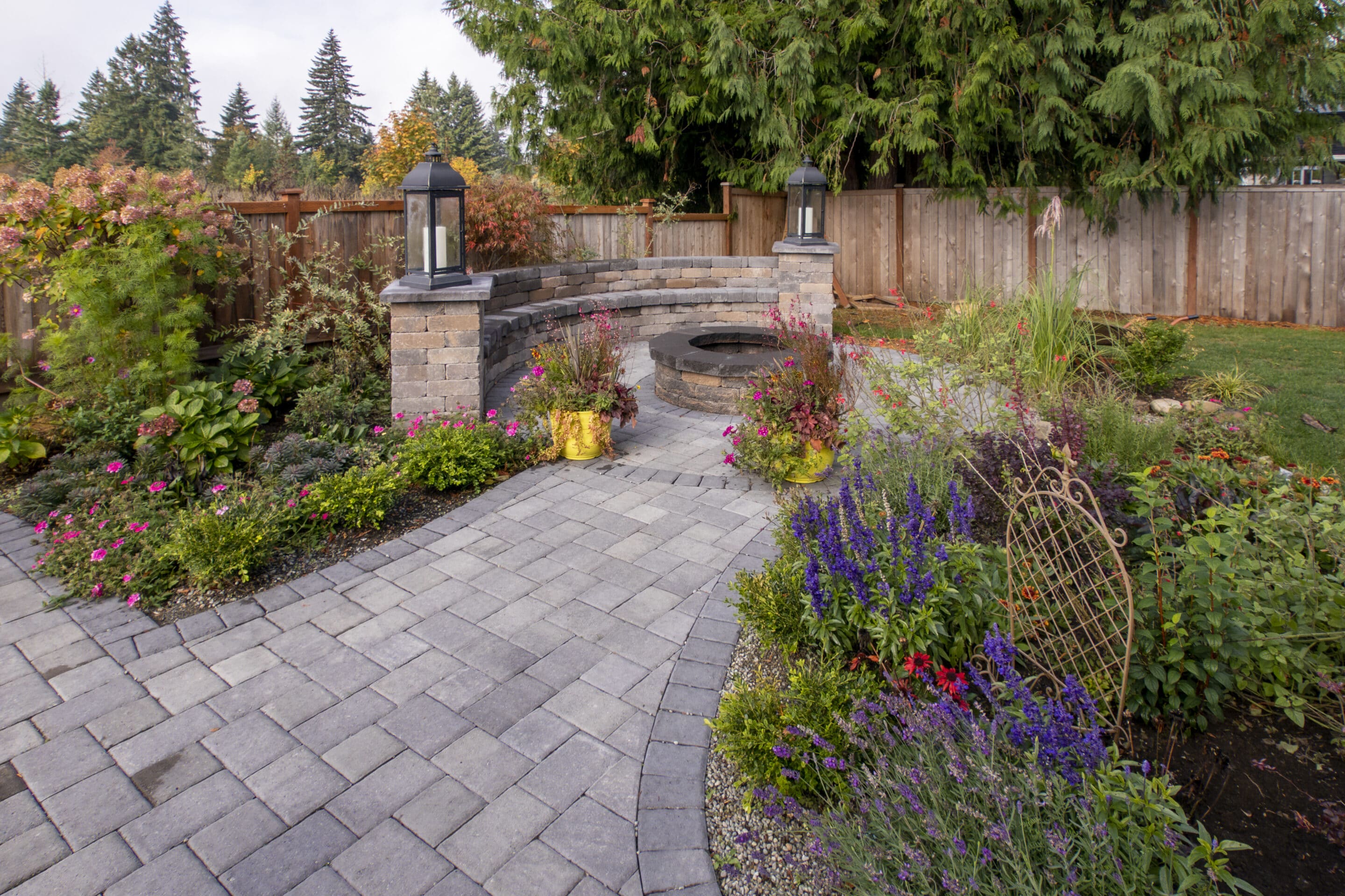 backyard patio with firepit