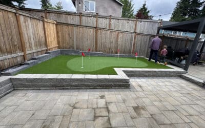 Custom Backyard Putting Green Installation in Woodinville, WA Completed Project Spotlight – Synthetic Turf & Putting Green