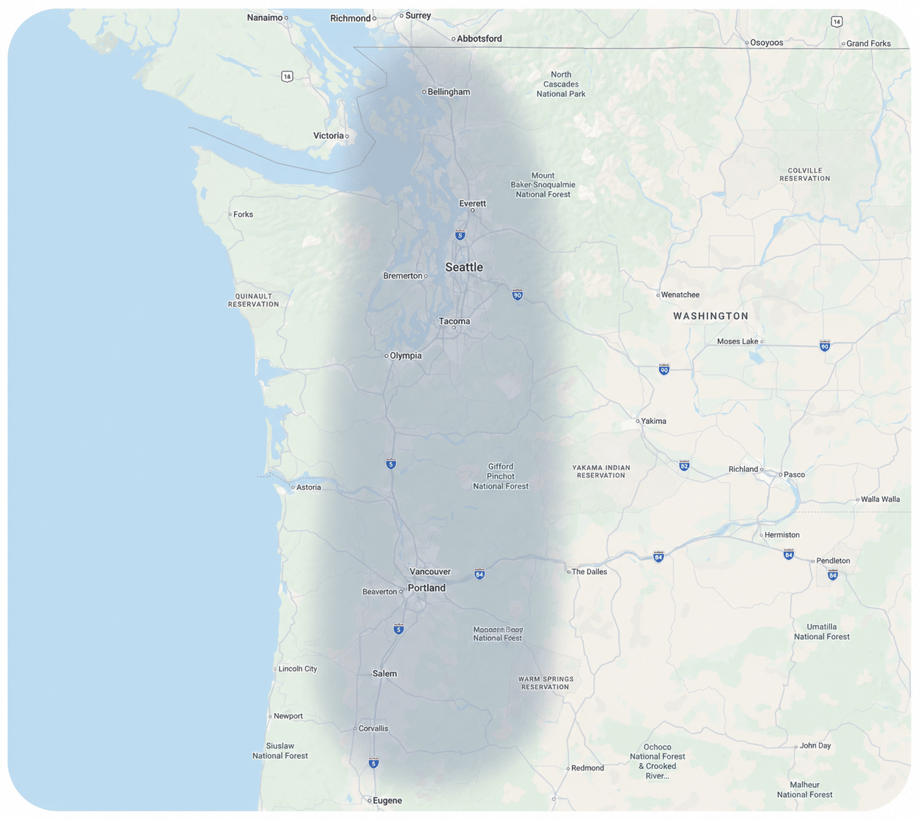 Sta-Built service area map