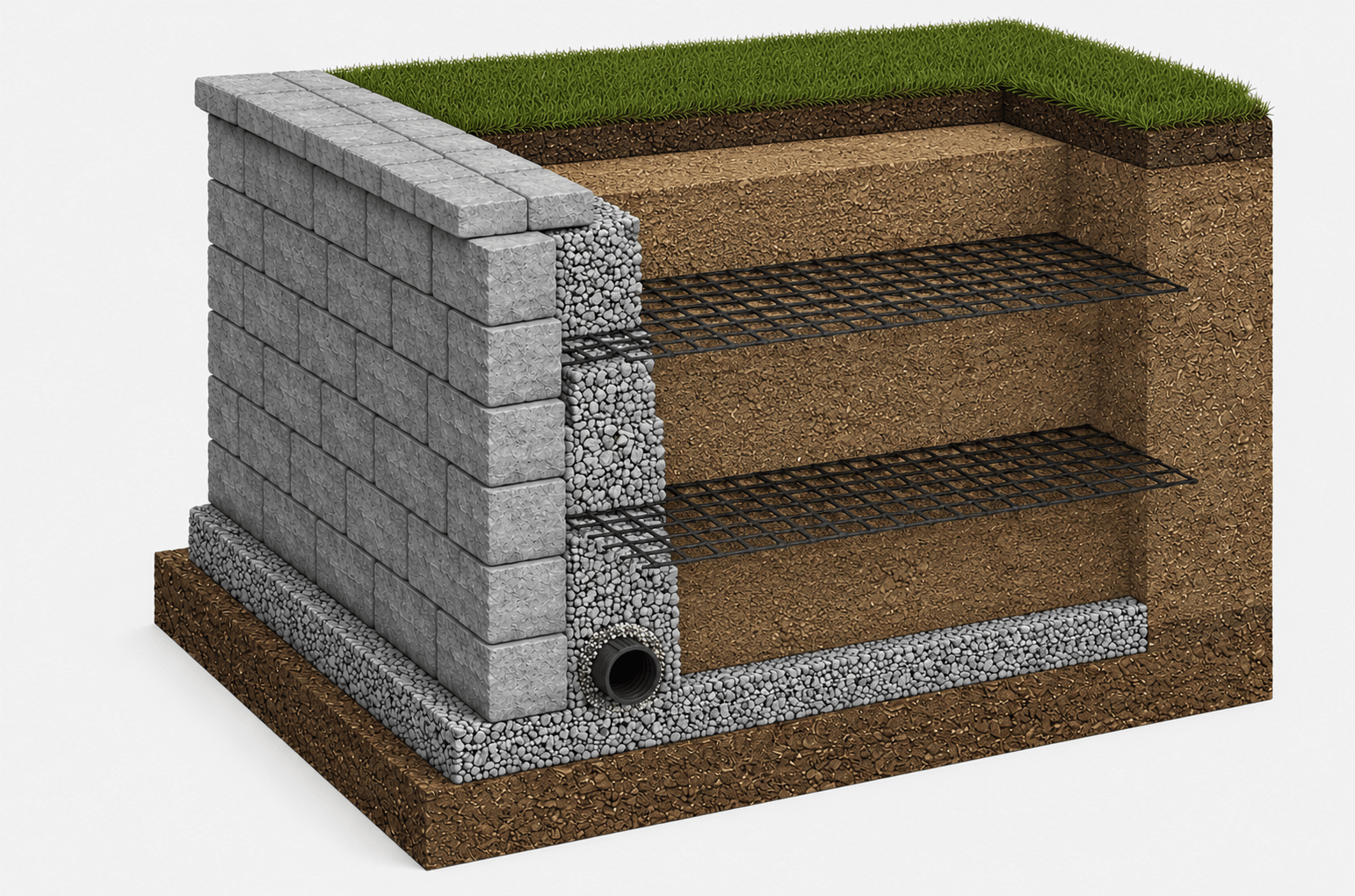 Retaining Walls 22 Sta-Built retaining wall installation process