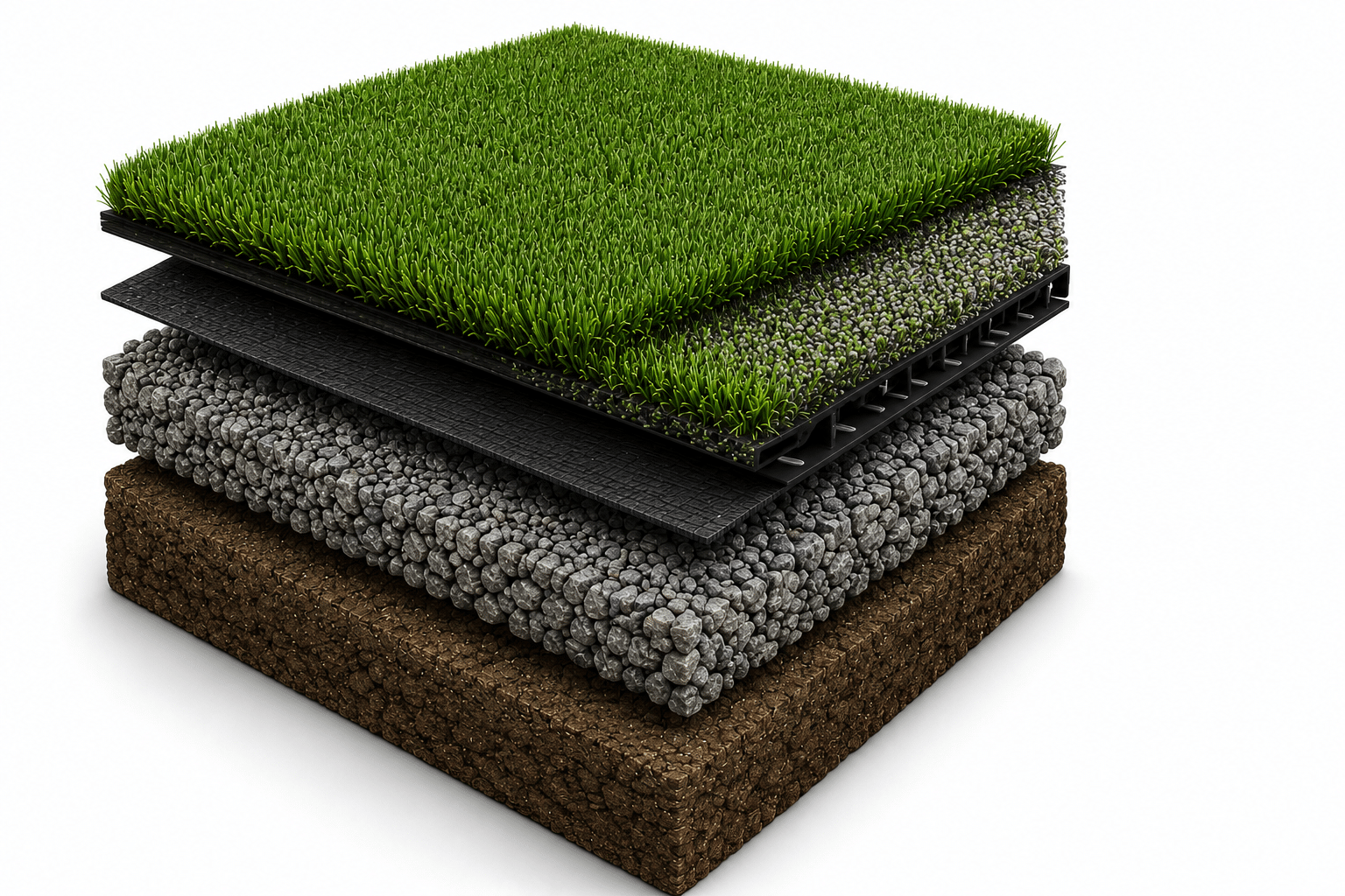 Pet-Friendly Artificial Turf Installation 18 Sta-Built pet turf installation cross-section