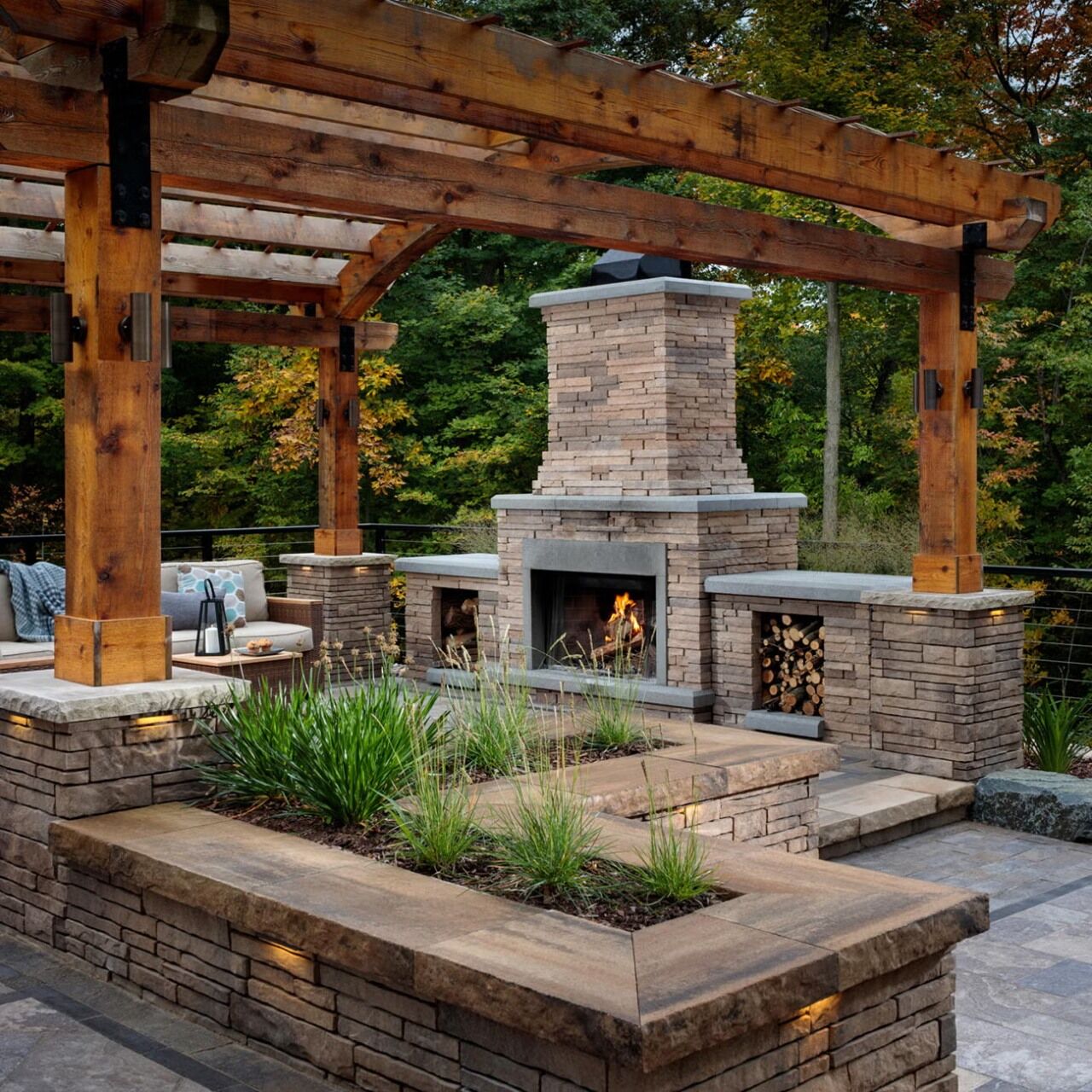 Outdoor fireplace