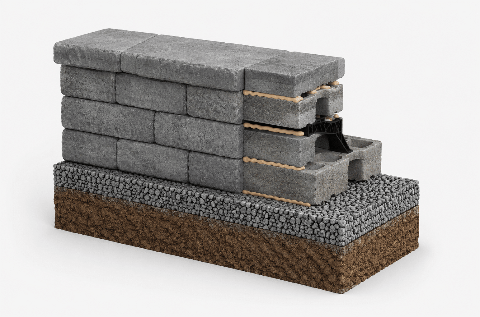 Seat Walls 18 Sta-Built seat wall construction cross-section