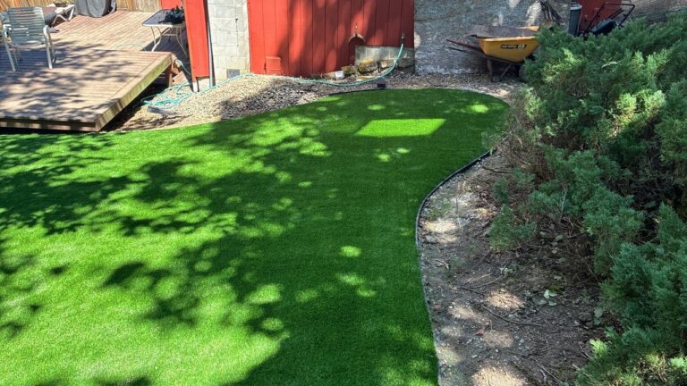 Artificial Turf Installation in Vancouver, WA: 617 Square Feet Replacing a Failing Lawn Under Mature Conifers