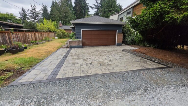 Paver Driveway Installation in Seattle, WA: 600 Square Feet of Belgard Dimensions 12 Around a Protected Street Tree