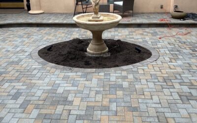 Outdoor Living 2 Paver Patio Installation in Seattle, WA: An 871 Square Foot Herringbone Courtyard and Fountain Rebuild